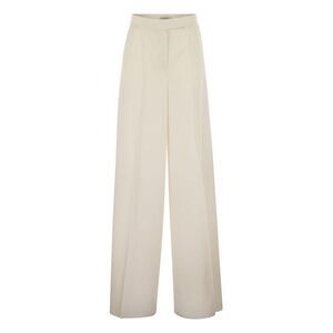 MAX MARA Wide Leg Tailored Wool Pants Women WHITE